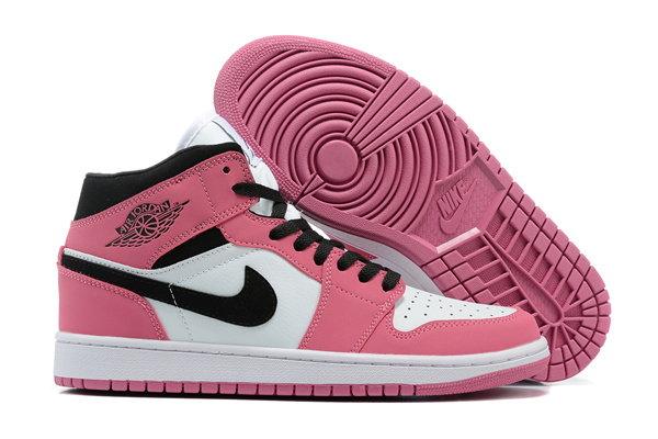 Women's Running Weapon Air Jordan 1 Pink/White Shoes 0156